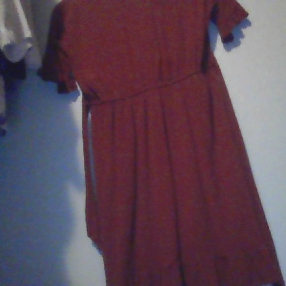 red Christmas dress with gold flacks